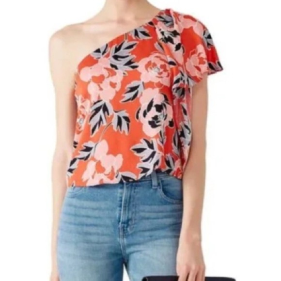 cooper & ella Tops - Cooper & Ella Rose Print Off The Shoulder Blouse, Size XS